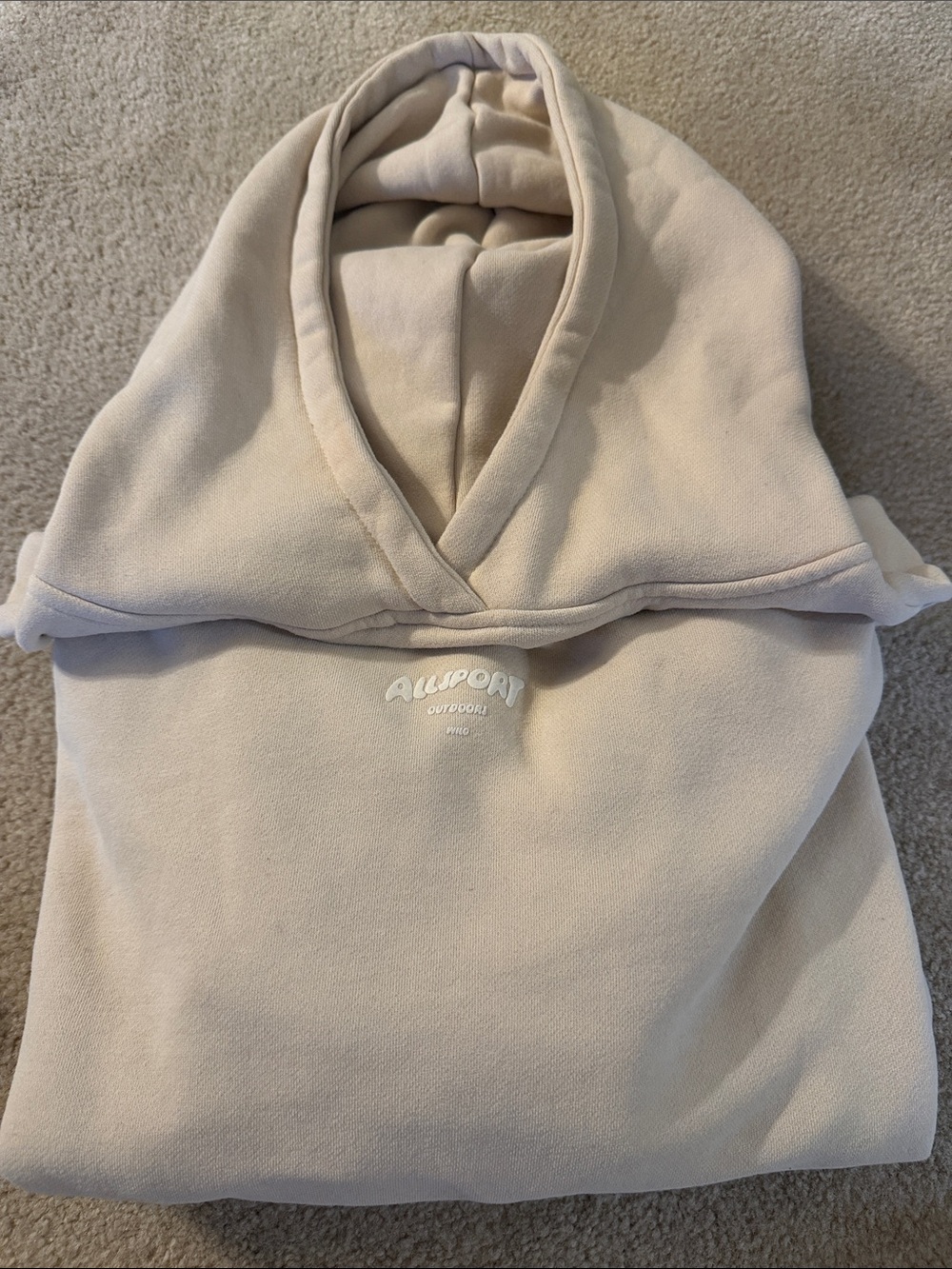 Wilo Cream Hooded Pullover Sweatshirt